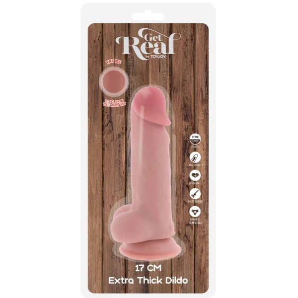 GET REAL - PENE REALISTICO DELUXE CON TESTICOLI EXTRA SPESSI 17 CM