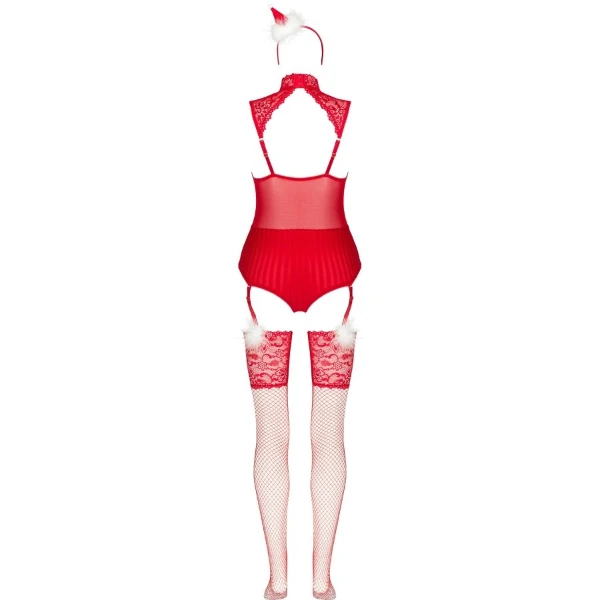 LIVCO CORSETTI FASHION - LIMPID SNOWFLAKES LC 90604 BODY + CALZE + CERCHIETTO NATALIZIO L/XL