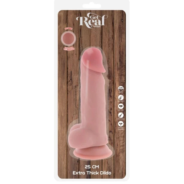 GET REAL - PENE REALISTICO DELUXE CON TESTICOLI EXTRA SPESSI 25 CM