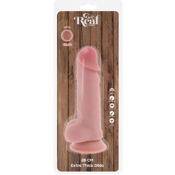 GET REAL - PENE REALISTICO DELUXE CON TESTICOLI EXTRA SPESSI 28 CM