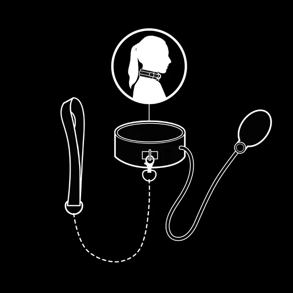 FETISH SUBMISSIVE BONDAGE - COLLARE GONFIABILE DA STRANGOLAMENTO CON CATENA