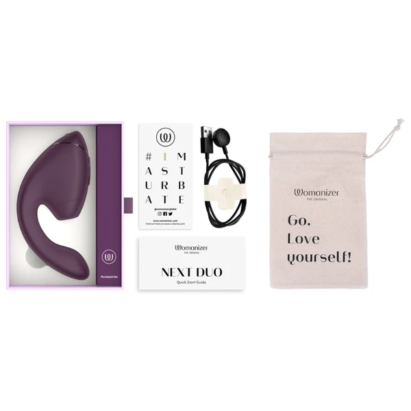 WOMANIZER - DUO NEXT ESTIMULADOR VIBRADOR DUAL CLÍTORIS & PUNTO·G MORADO