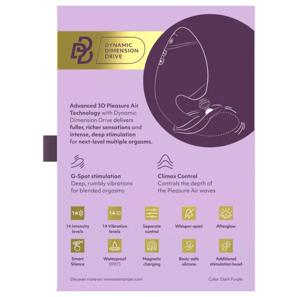 WOMANIZER - DUO NEXT ESTIMULADOR VIBRADOR DUAL CLÍTORIS & PUNTO·G MORADO