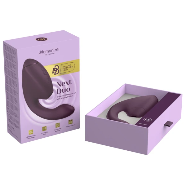 WOMANIZER - DUO NEXT ESTIMULADOR VIBRADOR DUAL CLÍTORIS & PUNTO·G MORADO