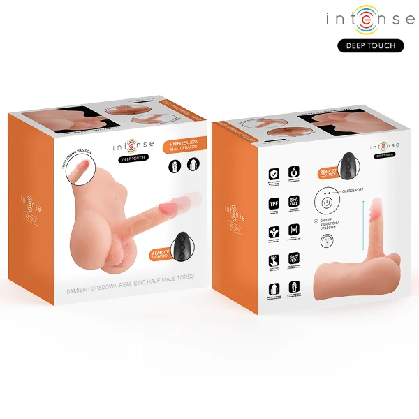 INTENSE DEEP TOUCH - DAMIEN TORSO CON DILDO REALISTICO CON TELECOMANDO A SPINTA E VIBRAZIONE 3,5 KG