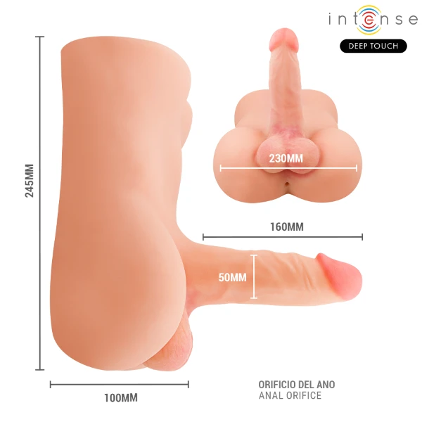 INTENSE DEEP TOUCH - DAMIEN TORSO CON DILDO REALISTICO CON TELECOMANDO A SPINTA E VIBRAZIONE 3,5 KG