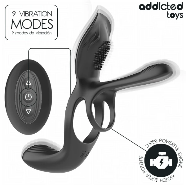 ADDICTED TOYS - DOPPIO ANELLO PER PENE CON STIMOLATORE CLITORIDEO