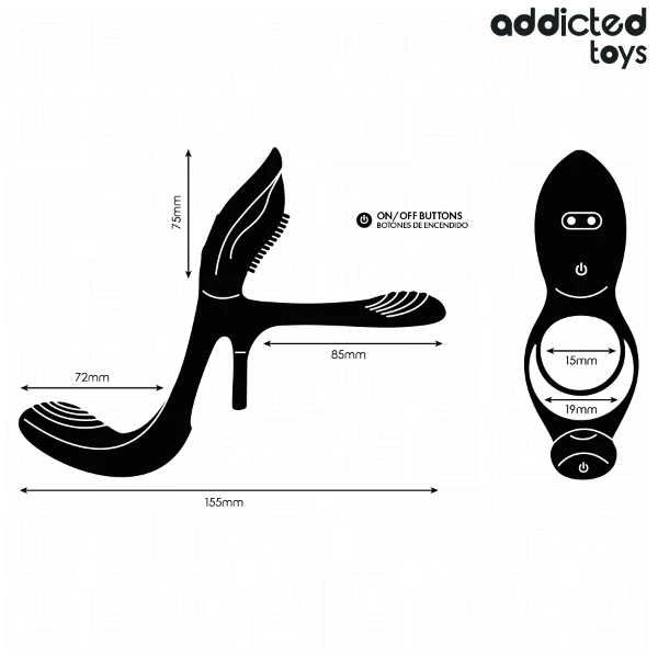ADDICTED TOYS - DOPPIO ANELLO PER PENE CON STIMOLATORE CLITORIDEO