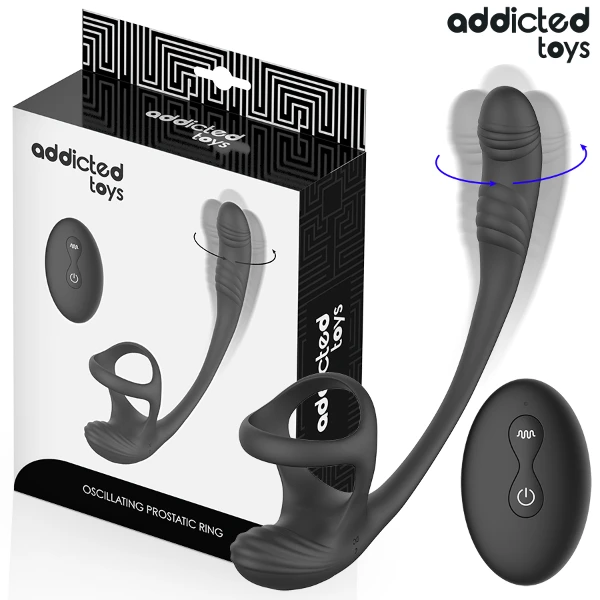 ADDICTED TOYS - PLUG ANALE CON VIBRAZIONE E OSCILLAZIONE A 360º E STIMOLATORE DEI TESTICOLI