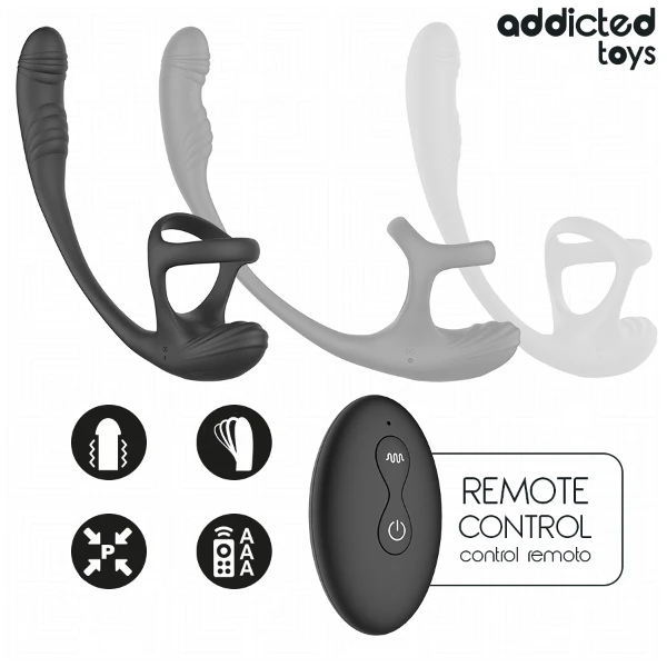 ADDICTED TOYS - PLUG ANALE CON VIBRAZIONE E OSCILLAZIONE A 360º E STIMOLATORE DEI TESTICOLI