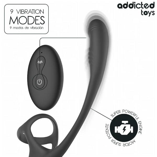 ADDICTED TOYS - PLUG ANALE CON VIBRAZIONE E OSCILLAZIONE A 360º E STIMOLATORE DEI TESTICOLI