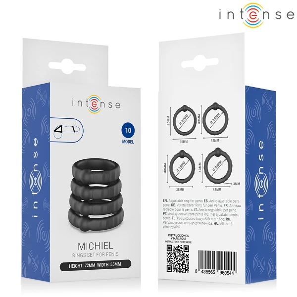 INTENSE - MICHIEL SET DI 4 ANELLI PER PENE MODELLO 10