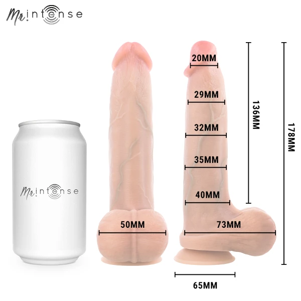 MR INTENSE - DILDO IN SILICONE DI BRUCE S CON TESTICOLI 17,8 CM -Ø- 4 CM