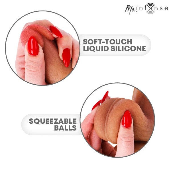 MR INTENSE - BRUCE M DILDO IN SILICONE CON TESTICOLI 20 CM -Ø- 4,5 CM