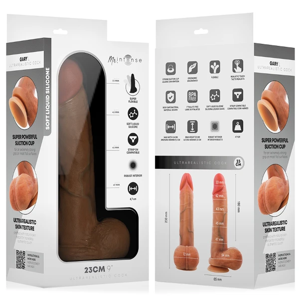 MR INTENSE - GARY L PENE IN SILICONE ULTRA-REALISTICO CON TESTICOLI 23 CM - Ø- 4,7 CM