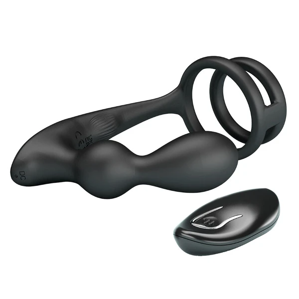 MR PLAY - PLUG ANALE VIBRANTE CON ANELLO PER PENE E TELECOMANDO