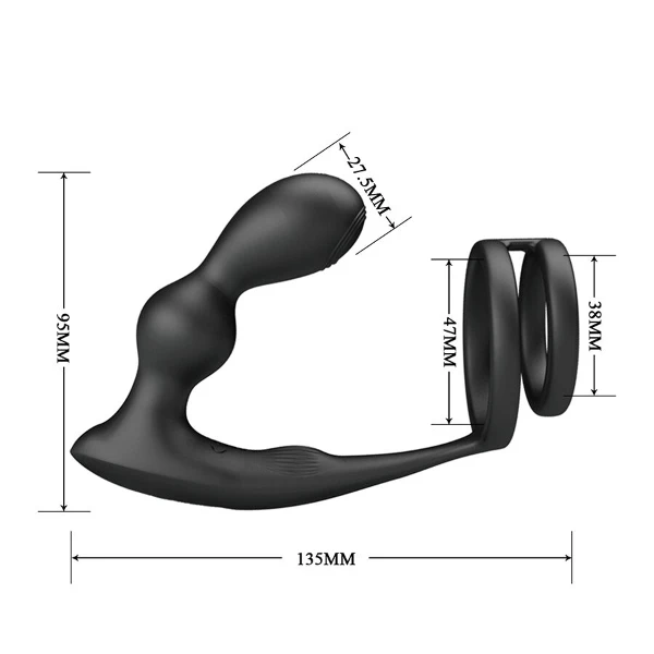 MR PLAY - PLUG ANALE VIBRANTE CON ANELLO PER PENE E TELECOMANDO