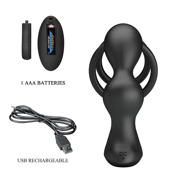 MR PLAY - PLUG ANALE VIBRANTE CON ANELLO PER PENE E TELECOMANDO