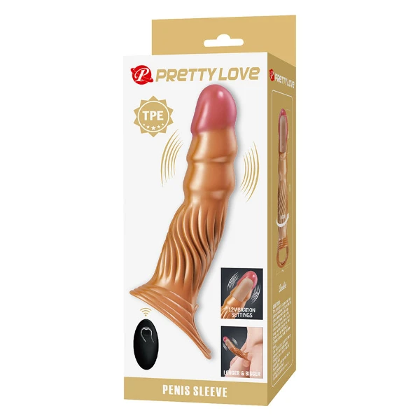 PRETTY LOVE - GUAINA PER PENE TESTURIZZATA CON VIBRAZIONE E TELECOMANDO