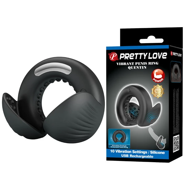 PRETTY LOVE - QUENTIN ANELLO PER PENE CON STIMOLATORE TESTICOLARE