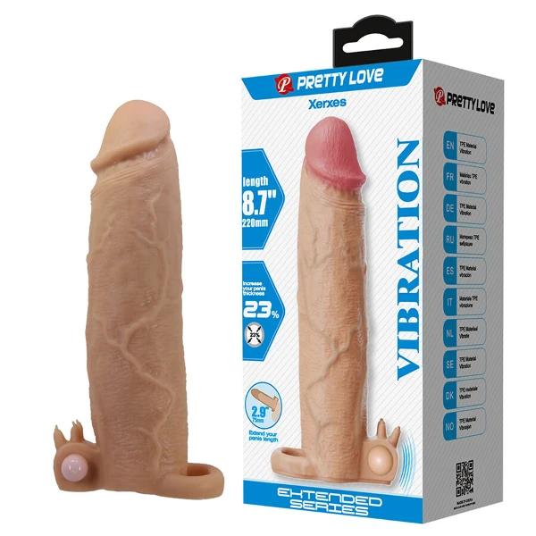 PRETTY LOVE - XERXES GUAINA PER PENE CON STIMOLATORE CLITORIDEO E VIBRAZIONE