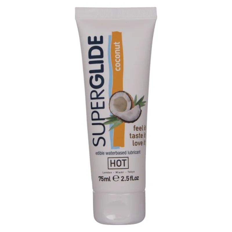 HOT - SUPERGLIDE LUBRIFICANTE COMMESTIBILI A BASE D'ACQUA DI COCCO 75 ML