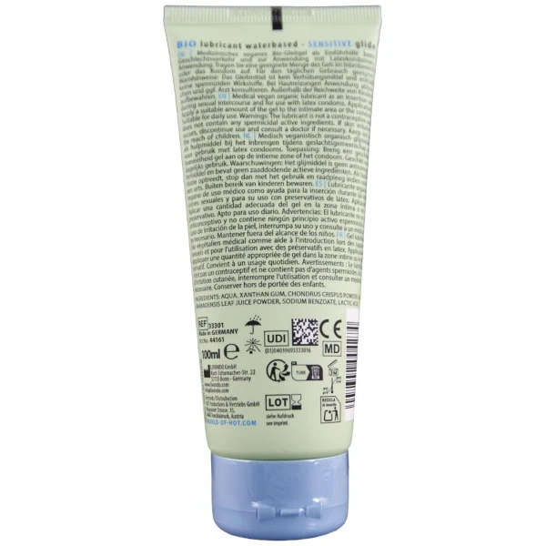 HOT - BIO LUBRICANT LUBRICANTE BIO BASE AGUA SENSIBLE 100 ML
