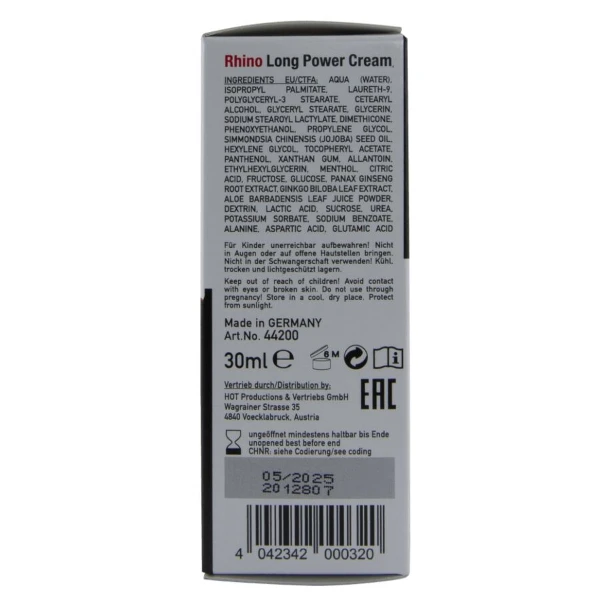 HOT - RHINO LONG POWER CREAM 30 ML