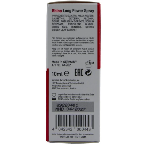 HOT - RHINO SPRAY A LUNGA POTENZA 10 ML