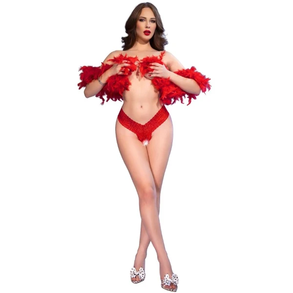 CHILIROSE - CR 4885 TANGA ROSSO CON APERTURA AL CAVALLO S