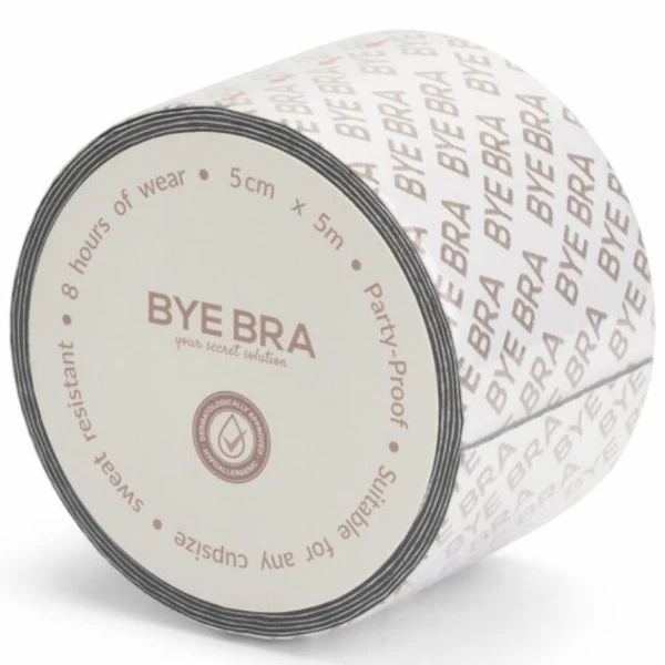 BYE-BRA - BODY TAPE DOUBLE SIDED CINTA DE DOBLE CARA NEGRO TALLA ÚNICA 5 x 500 CM