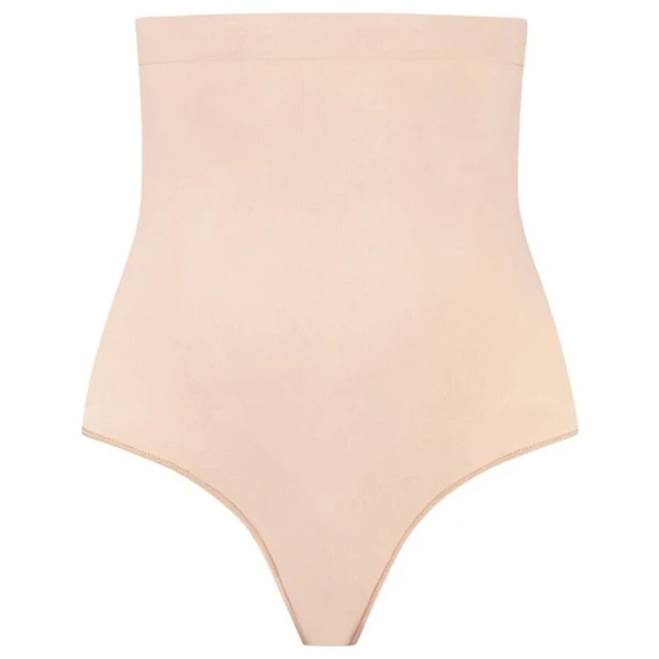 BYE-BRA - TANGA DE TALLE ALTO SIN COSTURAS BEIGE TALLA M