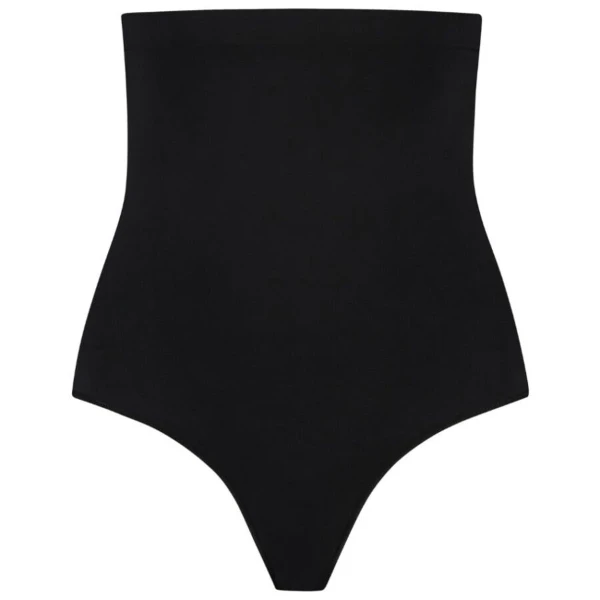 BYE-BRA - TANGA DE TALLE ALTO SIN COSTURAS NEGRO TALLA L