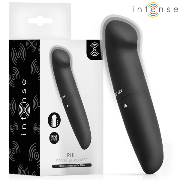INTENSE - VIBRATORE PER IL PUNTO G PHIL NERO 13 CM