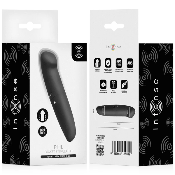 INTENSE - VIBRATORE PER IL PUNTO G PHIL NERO 13 CM