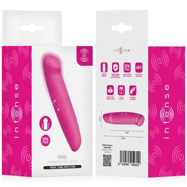 INTENSE - VIBRATORE PER IL PUNTO G PHIL ROSA 13 CM