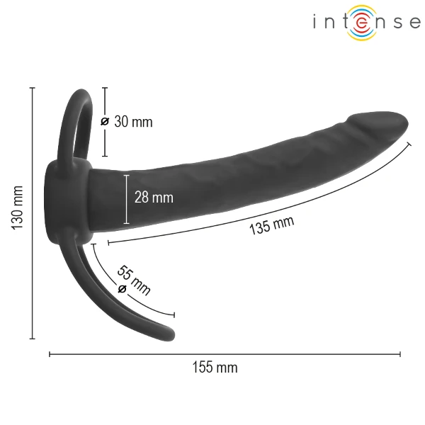 INTENSE - LUCAS DILDO ANALE CON ANELLO PER PENE E TESTICOLI IN SILICONE
