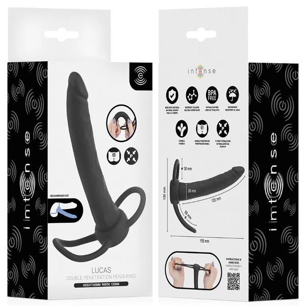 INTENSE - LUCAS DILDO ANALE CON ANELLO PER PENE E TESTICOLI IN SILICONE