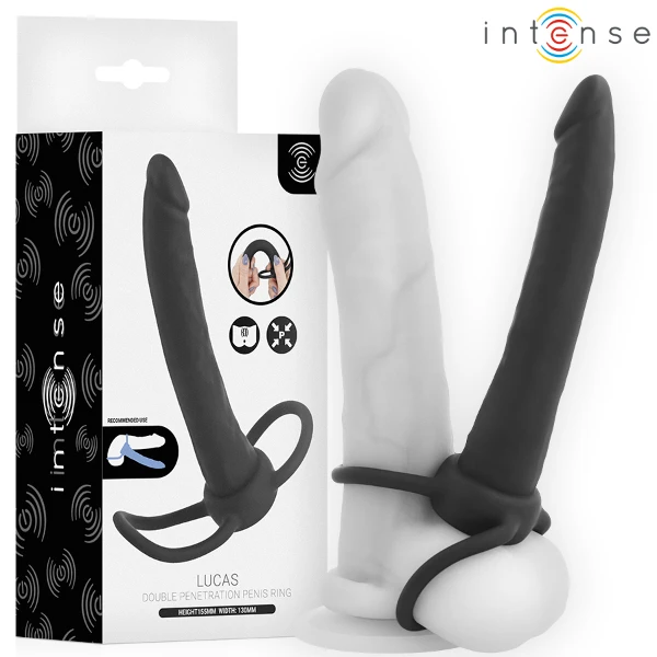 INTENSE - LUCAS DILDO ANALE CON ANELLO PER PENE E TESTICOLI IN SILICONE