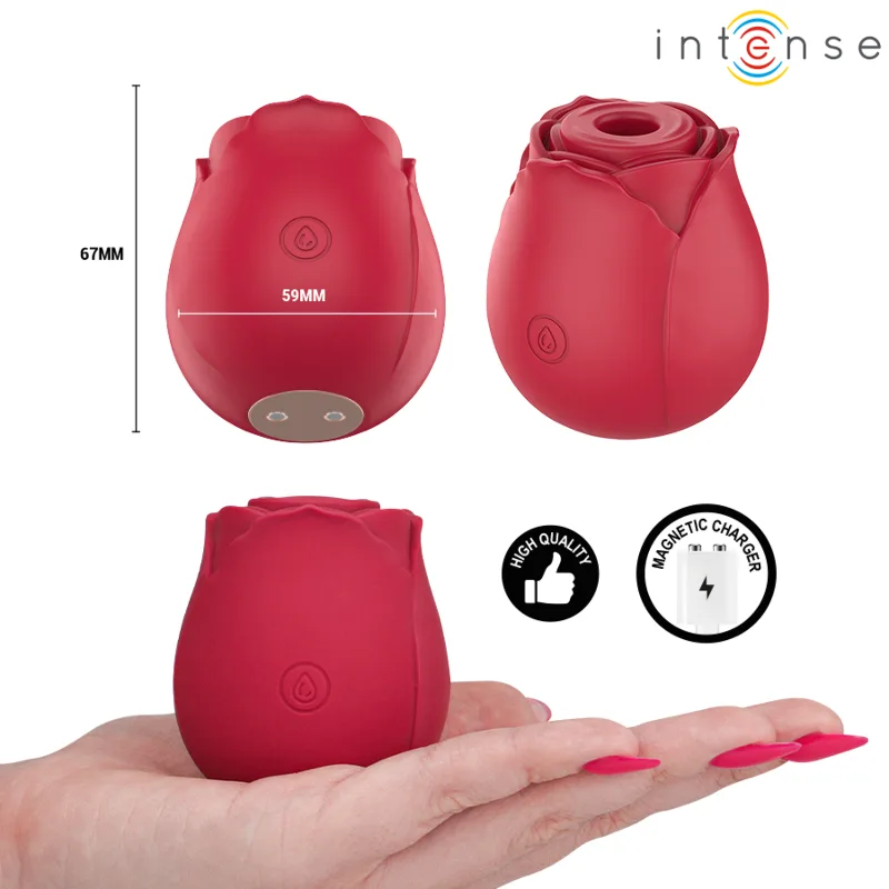 INTENSE - CAMELLIA ROSA SUCCIONADOR DE CLÍTORIS POR ONDAS BURDEOS