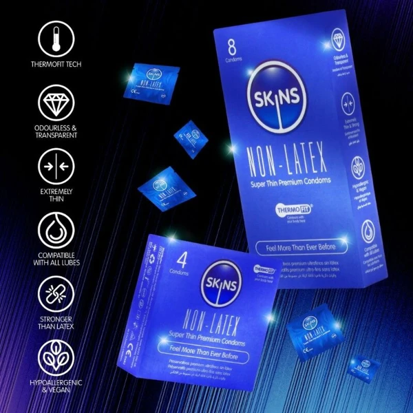SKINS - PRESERVATIVI SENZA LATTICE, CONFEZIONE DA 4