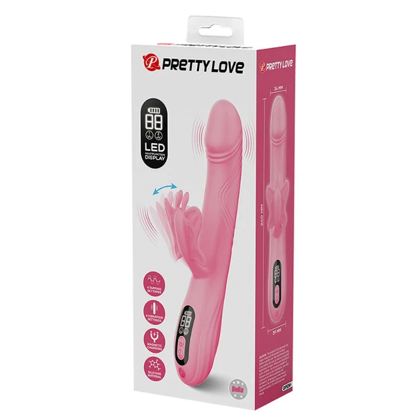 PRETTY LOVE - VIBRATORE BELLA RABBIT CON STIMOLAZIONE A FARFALLA E LED ROSA