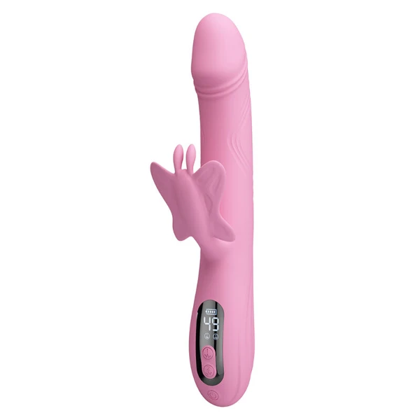 PRETTY LOVE - VIBRATORE BELLA RABBIT CON STIMOLAZIONE A FARFALLA E LED ROSA
