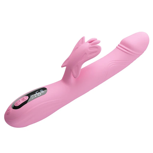 PRETTY LOVE - VIBRATORE BELLA RABBIT CON STIMOLAZIONE A FARFALLA E LED ROSA