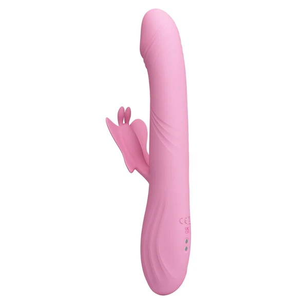 PRETTY LOVE - VIBRATORE BELLA RABBIT CON STIMOLAZIONE A FARFALLA E LED ROSA