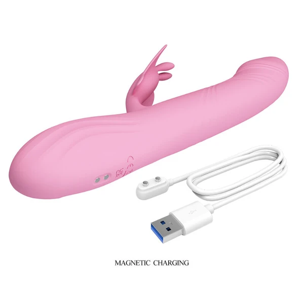 PRETTY LOVE - VIBRATORE BELLA RABBIT CON STIMOLAZIONE A FARFALLA E LED ROSA