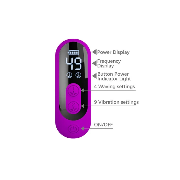 PRETTY LOVE - VIBRATORE OSCILLANTE YALANDA RABBIT CON DISPLAY LED VIOLA