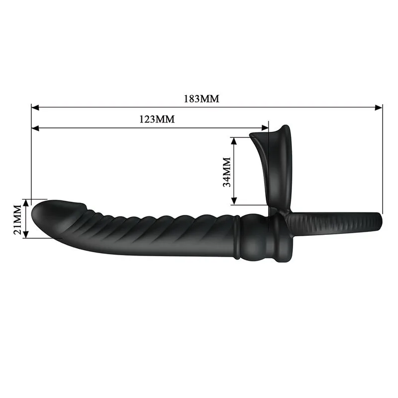PRETTY LOVE - VIBRATORE ANALE MERRITT CON ANELLO E VIBRAZIONE NERO
