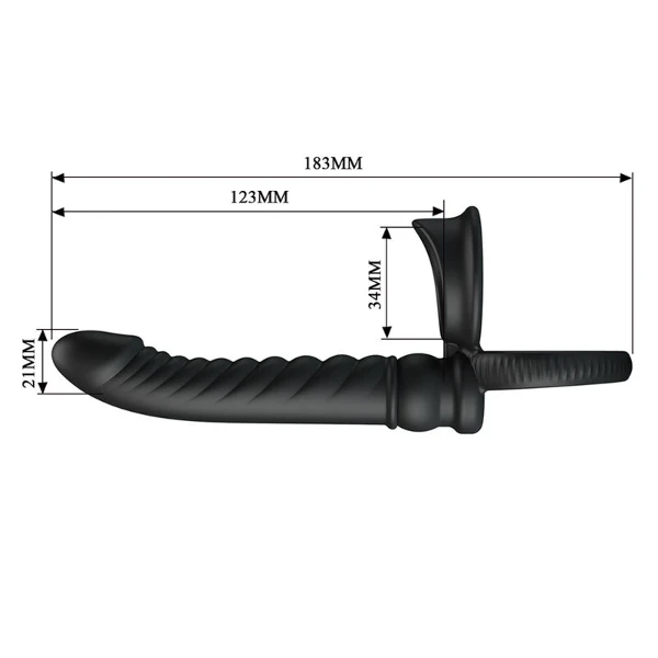 PRETTY LOVE - VIBRATORE ANALE MERRITT CON ANELLO E VIBRAZIONE NERO