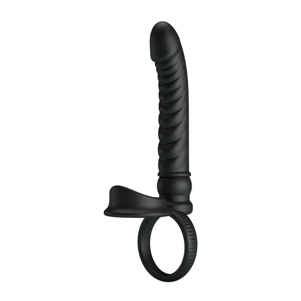 PRETTY LOVE - VIBRATORE ANALE MERRITT CON ANELLO E VIBRAZIONE NERO